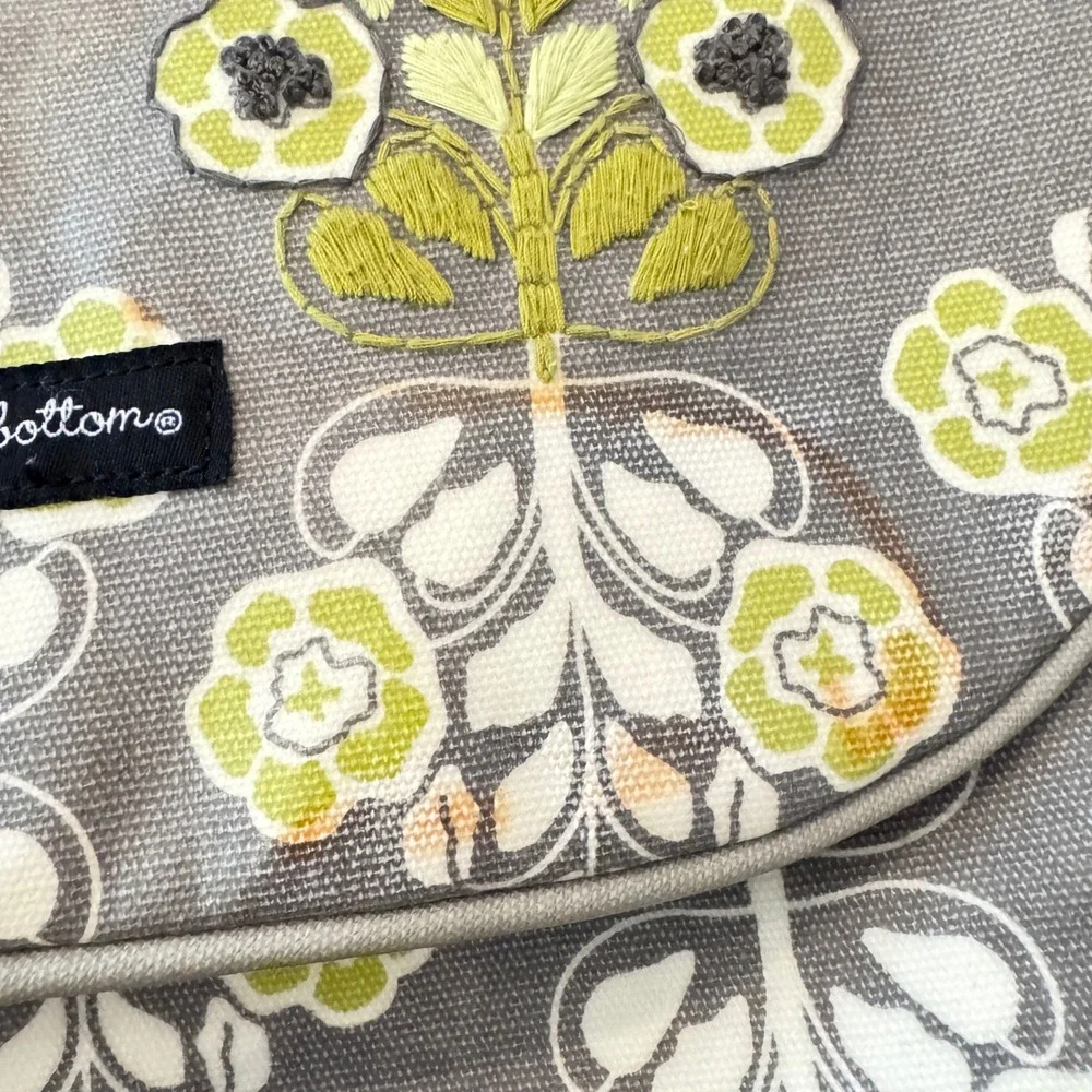Petunia Pickle Bottom Boxy Backpack Diaper Bag Grey Lime Green Floral Glazed
